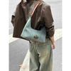 New Denim Canvas Shoulder Bags Casual Blue Top Handle Bags for Women Y2k Underarm Bags Fashion Female Planet Decor Handbags