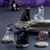 6Pcs Mini Resin Cats Glow-in-the-Dark Transparent Kitten Ornaments Miniature Cat Figurines for Fairy Garden Decor Micro Landscapes Crafts