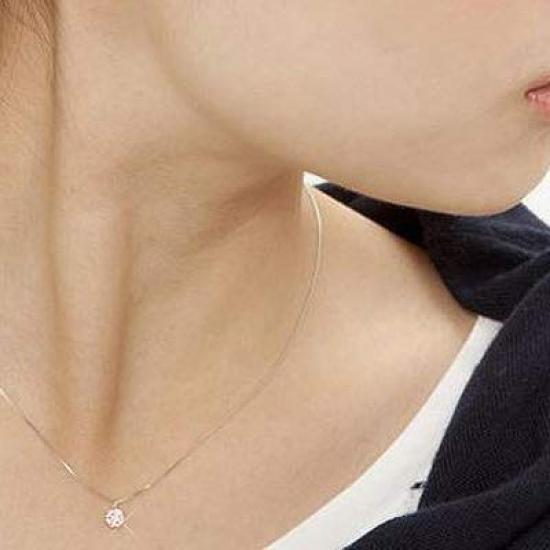 И я ювелирные изделия бриллиантовое ожерелье PT одинарный кулон платиновая или светло-коричневая серия сертификат подлинности карта включена [You Box] 0.5ct