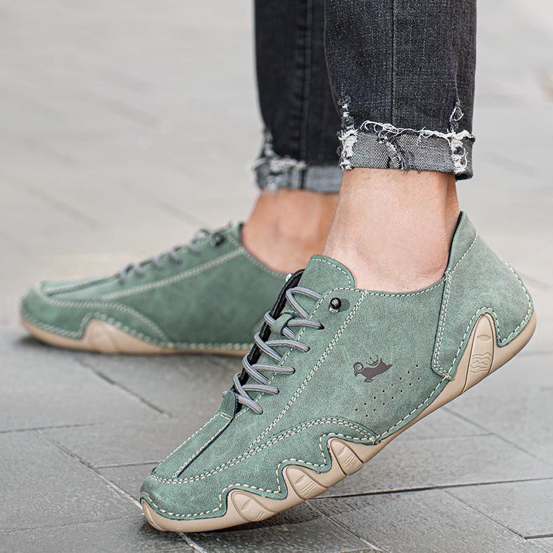 Мужские кожаные повседневные кроссовки, модные прогулочные мокасины, удобная обувь, роскошная мужская обувь 2024 года, новинка в категории повседневная спортивная обувь