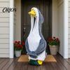 Причудливое платье-гусь для бассейна, наряд-акула для крыльца, милый серый костюм с 3D-дизайном плавника для статуэток гусей 23 дюйма, украшение для патио и двора