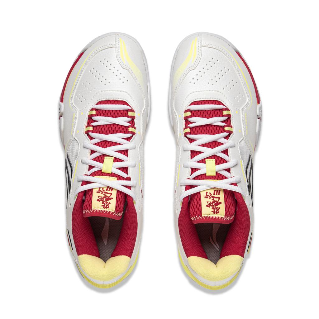Li Ning Амортизирующие Нескользящие Износостойкие Низкие Бадминтонные Кроссовки Унисекс Серый Красный AYTV003-3