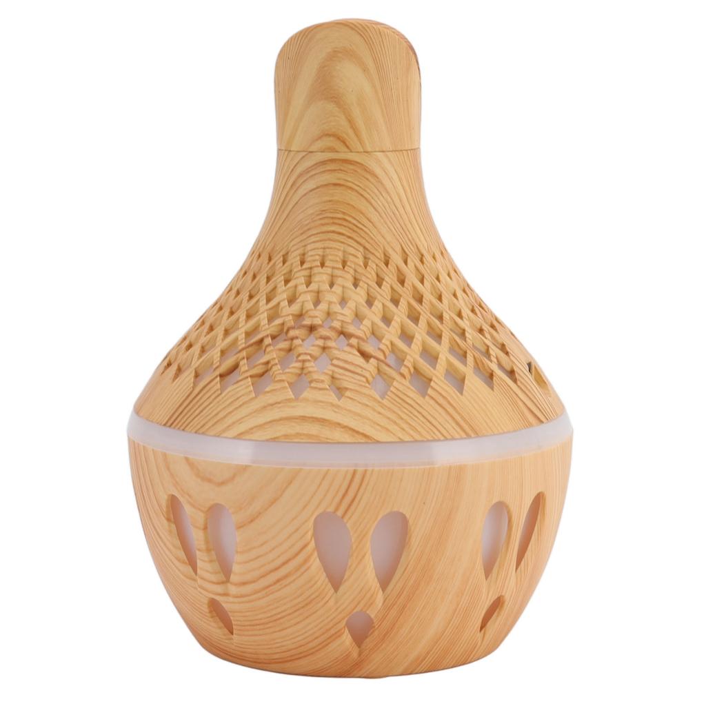 300ml Wood Grain Humidifier USB Powered Aroma Diffuser Humidifier with Ambient Night Light 2 Petal