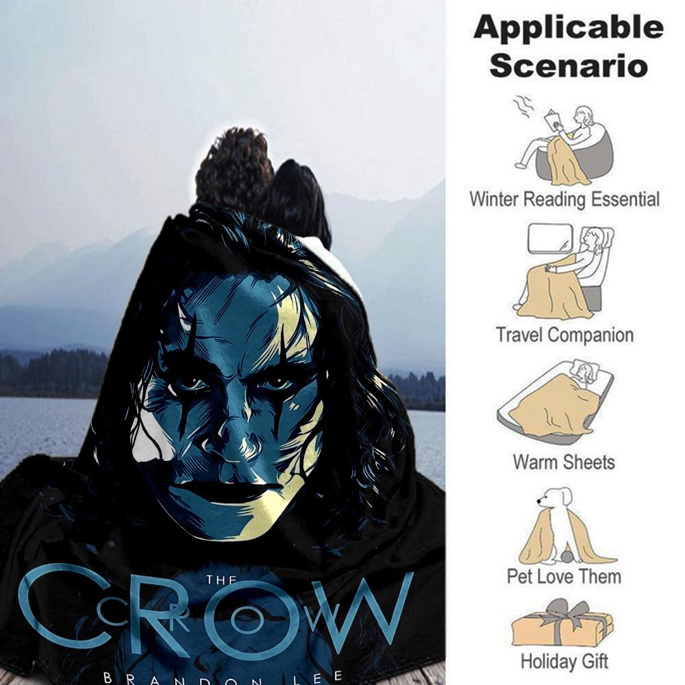 1pc Crow Brandon Lee Throw Blanket Soft Flannel, Cozy All Season Polyester Perfect for Home, Office