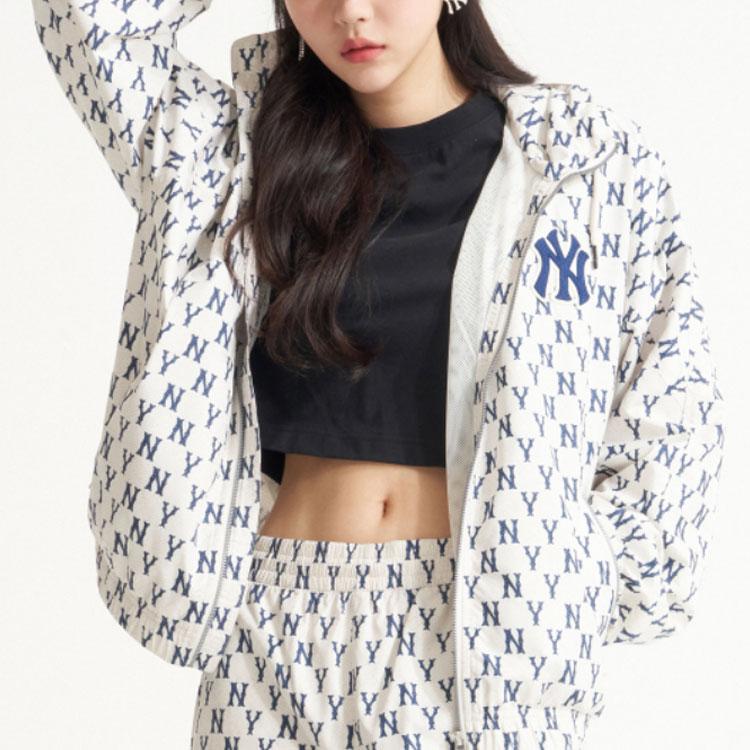 New MLB Base Logo Jackets Unisex Cream 3AWJM0121-50CRS