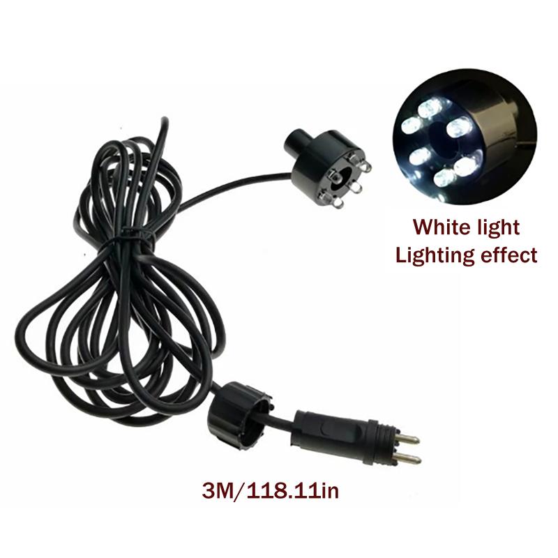 1 шт. Подводное 6-светодиодное кольцо для фонтана, пруда с рыбами, водного сада, адаптер переменного тока, теплый белый/белый, украшение для фонтана
