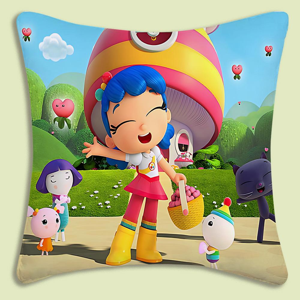 True and The Rainbow Kingdom Pillow Covers Cartoon Sofa Decorative Home Doublesided Printing Short Plush Cute Cushion Cover