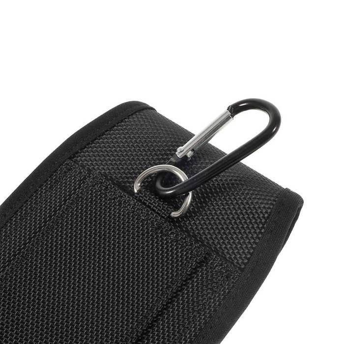Étui pour Iphone Se (2022) Housse en Nylon avec Deux Passants de Ceinture Verticaux et Horizontaux - Noir