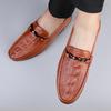 Fashiongenuine Leather Men Casual Shoe Crocodile Pattern Fashion Luxury Brand Mens Loafers Moccasins Breathable Black Driving Shoes Men