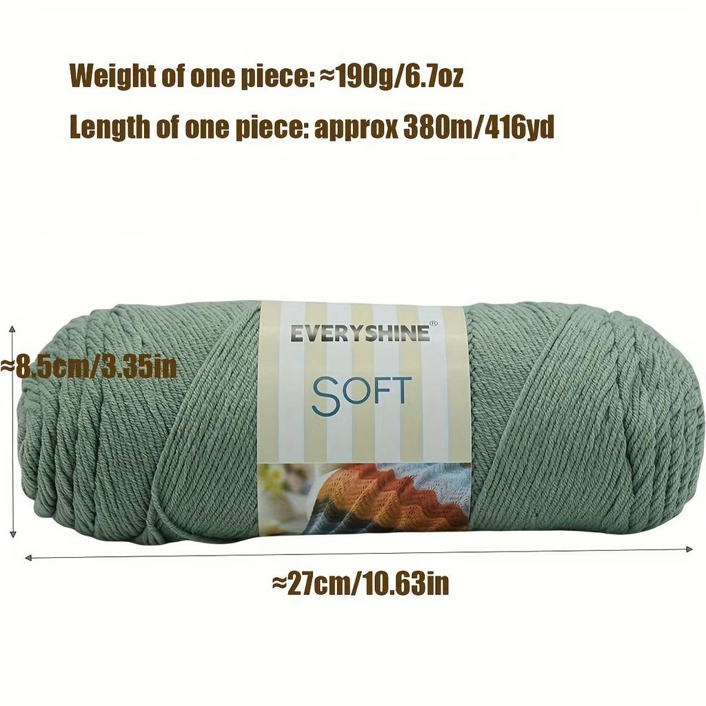 2 моточка акриловой пряжи (190 г/6,7 унций, 380 м/416 ярдов) – Многоцветная камвольная пряжа для вязания спицами и крючком – Мягкое молочное волокно для амигуруми,