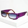 Модные прямоугольные женские солнцезащитные очки фиолетового двойного цвета, ретро градиентные линзы UV400, мужские трендовые солнцезащитные очки