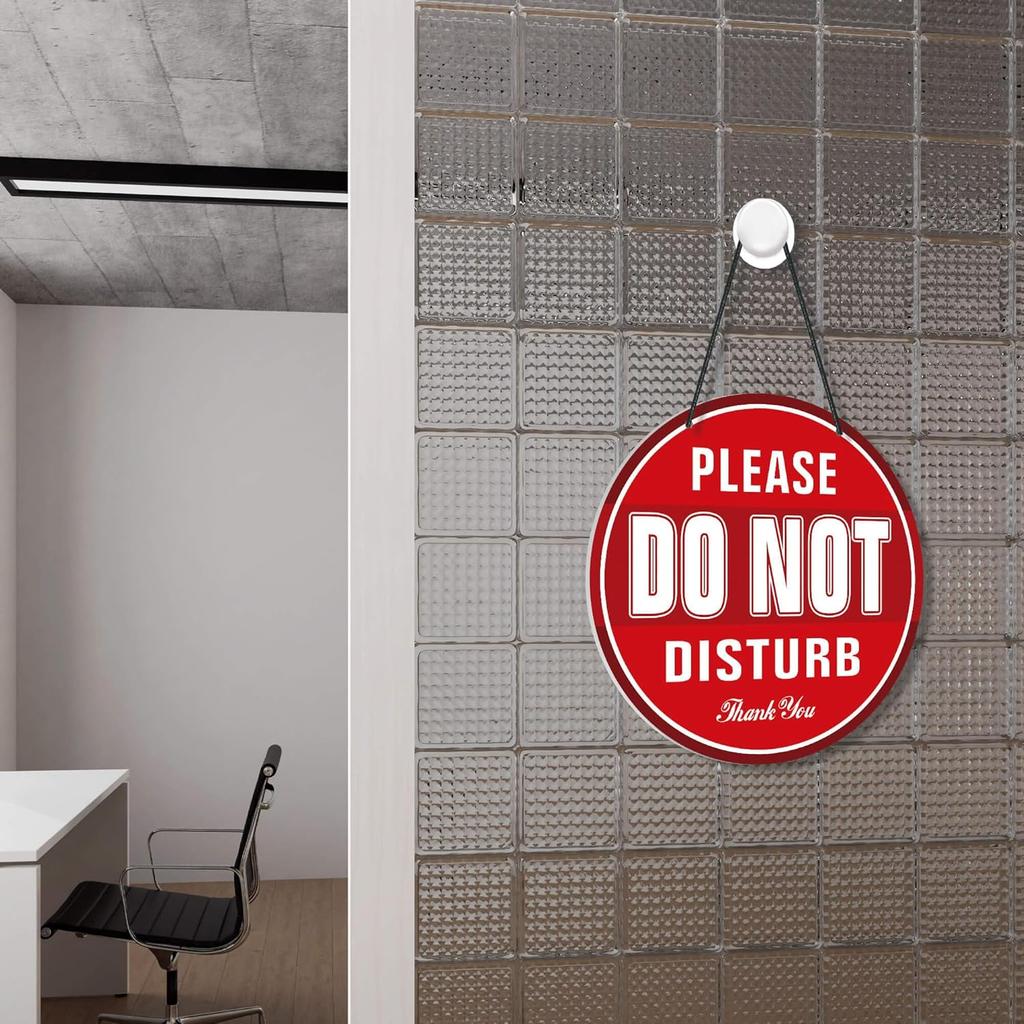 Putuo Decor 'Please Do Not Disturb' PVC Round Door Plaque - Office Meeting & Therapists' Clinic Sign - 9 Inch Double Sided