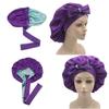 Silk Hair Bonnets With Wide Tie Long Band Large Hair Bonnet With Bow With Edge Wrap Bonnets With logo
