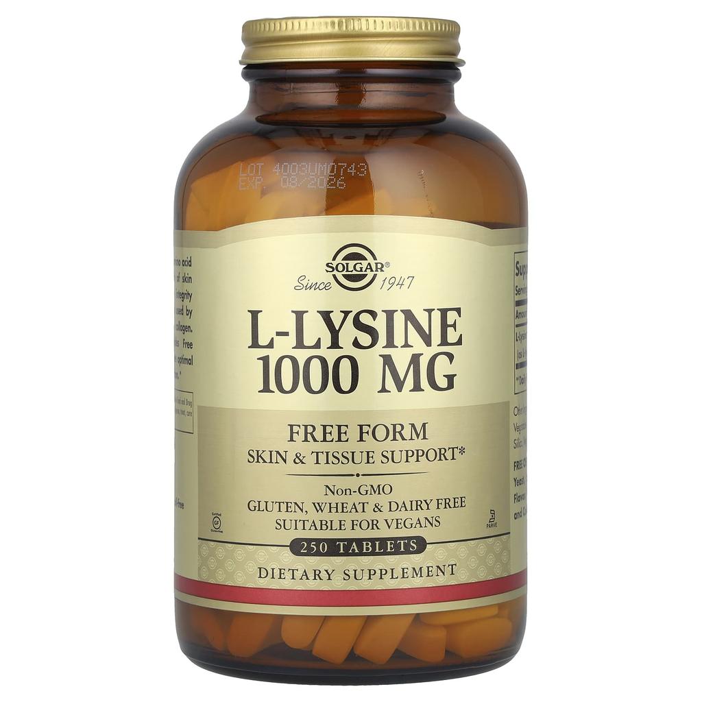 L-Lysine, Free Form, 1,000Mg, 250 Tablets