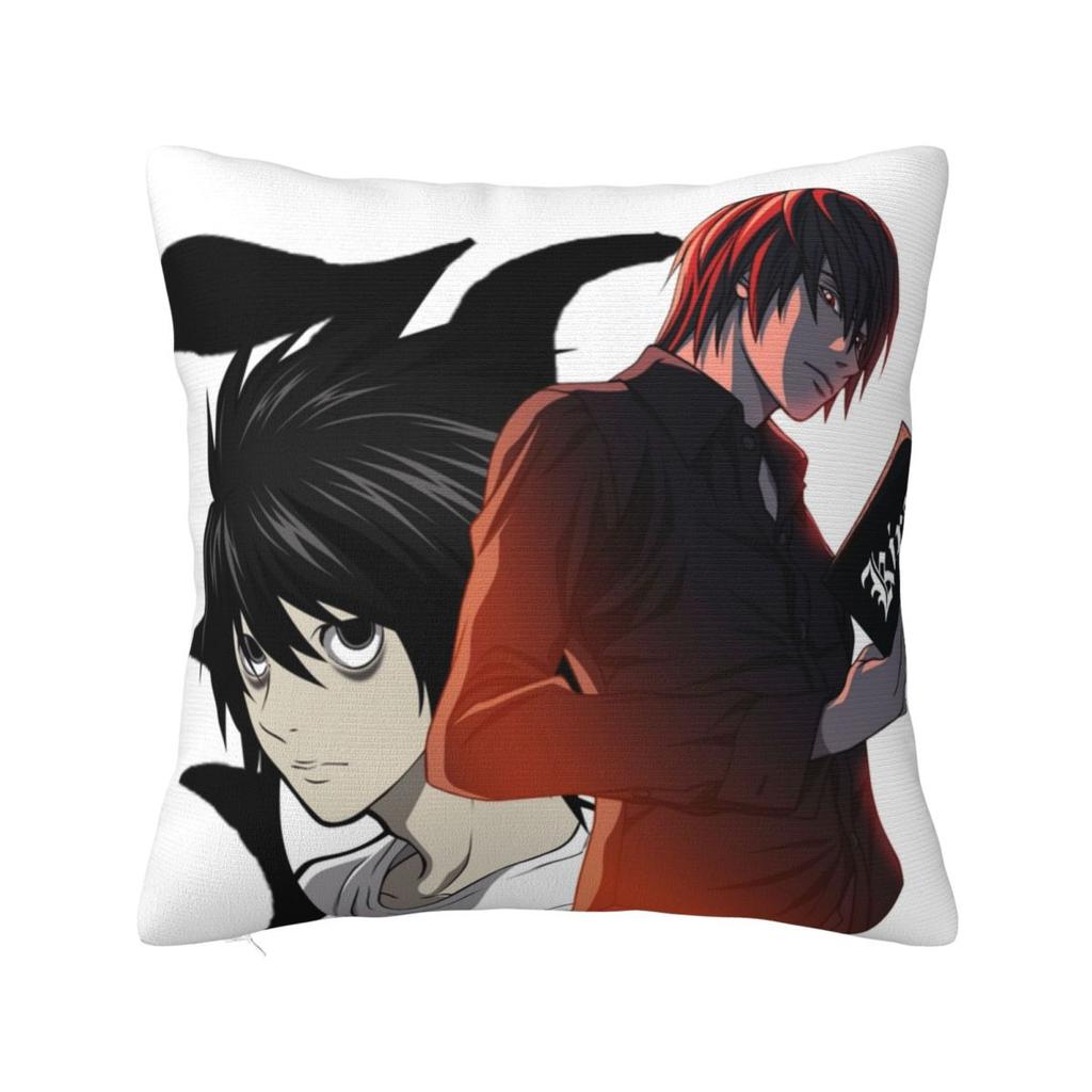 Anime Death Note Light Yagami Square Pillow Case Shinigami Cushion Covers Awesome Zippered Decor Pillowcase For Home 18"X18"