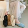 Retro Woven Bag Head Half Slippers Women's Outer Wear 2025 New Summer Vacation Style Blue Pedal Muller Sandals
