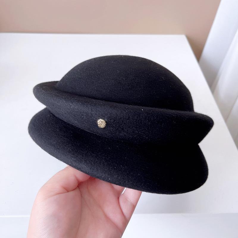 Изысканный австралийский шерстяной берет, высококачественная трехкомпонентная шляпа художника, элегантный модный женский цилиндр для ужина