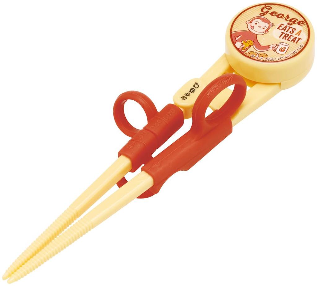 Skater Children's Training Chopsticks, 14cm, Ages 2-7, Right-Handed, Curious George Design, 24cm, ADXT1-A