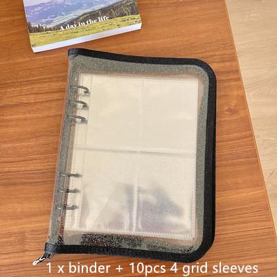 MINKYS A5 A6 Zipper Binder Kpop Photocard Collect Book Photo Cards Organizer Notebook With 10PCS Sleeves School Stationery
