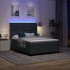 Boxspring Bed with LED Light Strips Dark Gray 140 x 200 cm Velvet