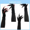 Halloween Long Vampire Claw Gloves With Fake Nails For Cosplay Costume Party