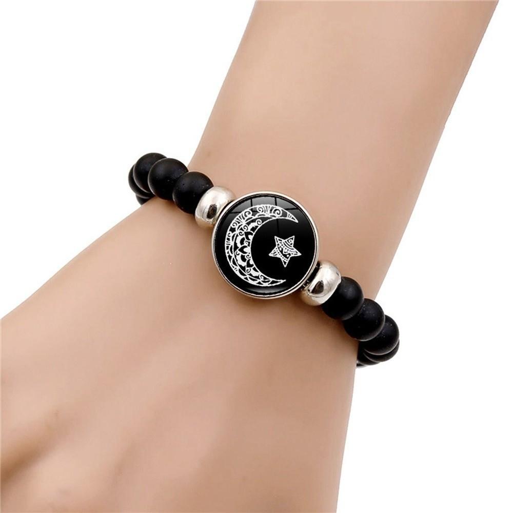 Luminous Couple Bracelets Sun Moon Hand Chain Retro Beading Bracelet Couple Jewelry Gift