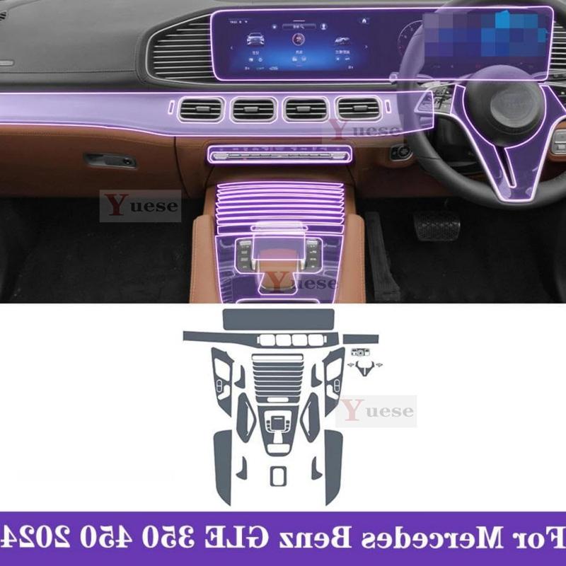 Для Mercedes Benz GLE 350 450 2024-2025 Автомобильный интерьер Центральная консоль Прозрачная защитная пленка из ТПУ Антицарапающая наклейка