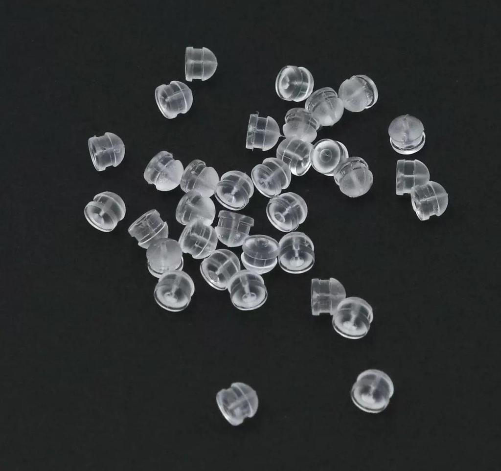 Высококачественные прозрачные силиконовые заглушки для сережек из серебра с покрытием 18-каратным золотом