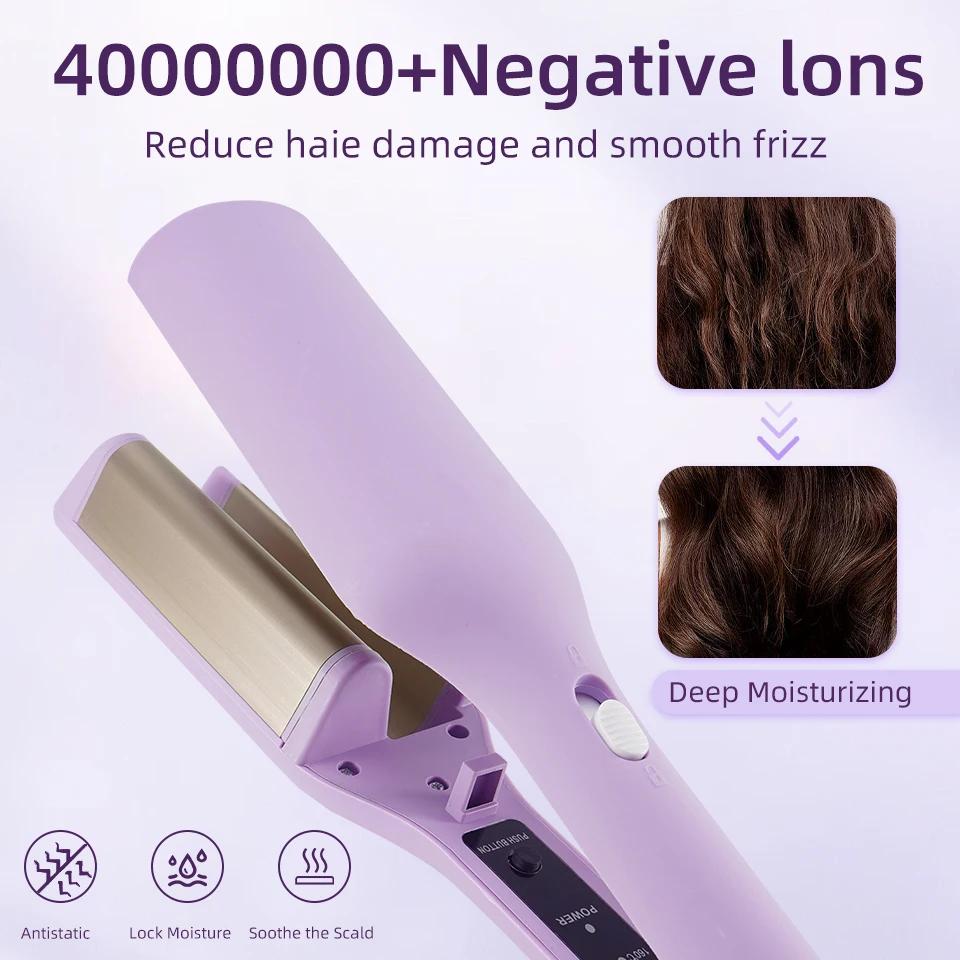 32MM Electric Curling Iron Automatic French Egg Roll Hair Curler Long Lasting Styling Curling Tool Fast Heating EU/US Plug
