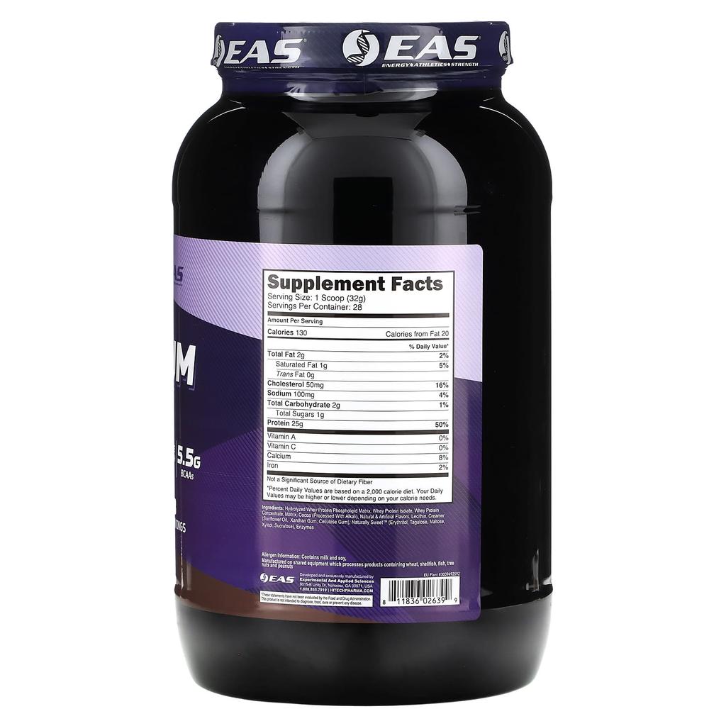 EAS 100% Platinum Whey, Chocolate Ice Cream, 2 Lb (907 G)