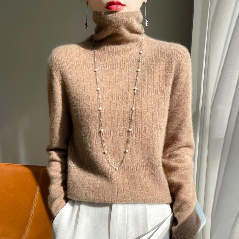Женский свитер 100% шерсть MODERN NEW SAGA водолазка вязаный пуловер толстые зимние джемперы женские вязаные топы