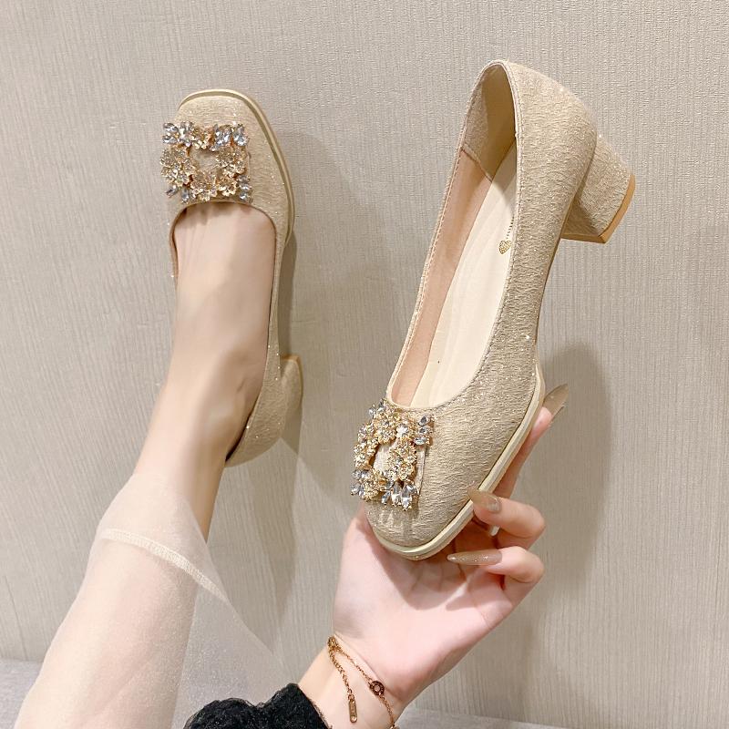 Модные туфли-слипоны на повседневном каблуке, с мелким вырезом, квадратным носком, на массивном каблуке, на шнуровке, женские туфли на высоком каблуке 2024, брендовые туфли-лодочки