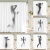 Waterproof Women Shadow Shower Curtain  Sexy Girl Portrait High Quality Bathroom Curtains for Home Decorations with Hooks