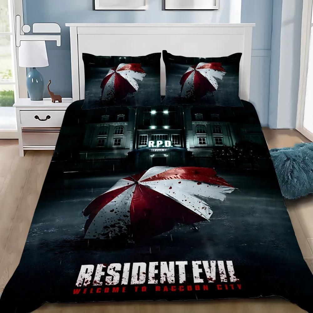 3D Печать Мягкое Пододеяльник Наволочка Resident Evil Комплект Постельного Белья Взрослые Люди Мальчик Девочка Украшение Спальни Детский Подарок Односпальный Двуспальный Большой