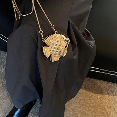 Женская сумка через плечо в форме золотой рыбки Маленькая милая сумочка в форме рыбки Маленькая сумка через плечо для вечеринок, шопинга, поездок на работу, сумка для помады