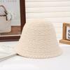 Trendy Outdoor Warm Knitted Hat Korean Edition Solid Color Pot Hat Winter Outdoor Face Small Plain Water Bucket Hat