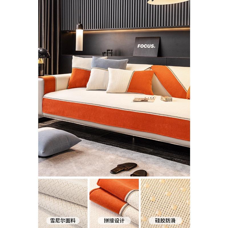 Cool Style Gray Sofa Cushion Simple Modern Four Seasons Universal Non-Slip Thickened New Leather Cover Cover Cover Cloth