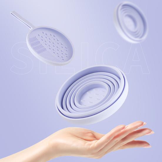 Силиконовая миска для чистки кистей для макияжа, портативный очиститель косметических кистей, скруббер, коврик, складной держатель для пуховок