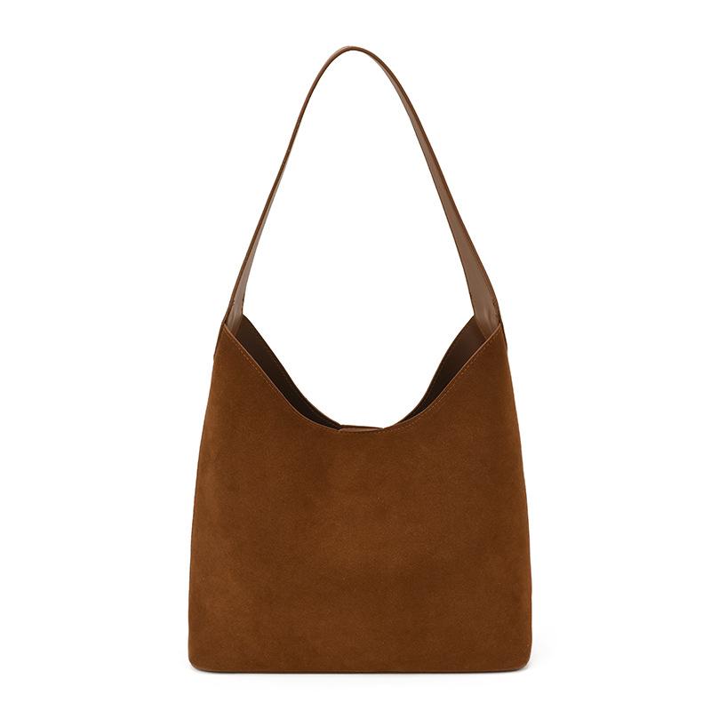 Сумка большой вместимости женская 2025 новая трендовая осенне-зимняя премиальная замшевая ретро сумка через плечо сумка-тоут для通勤