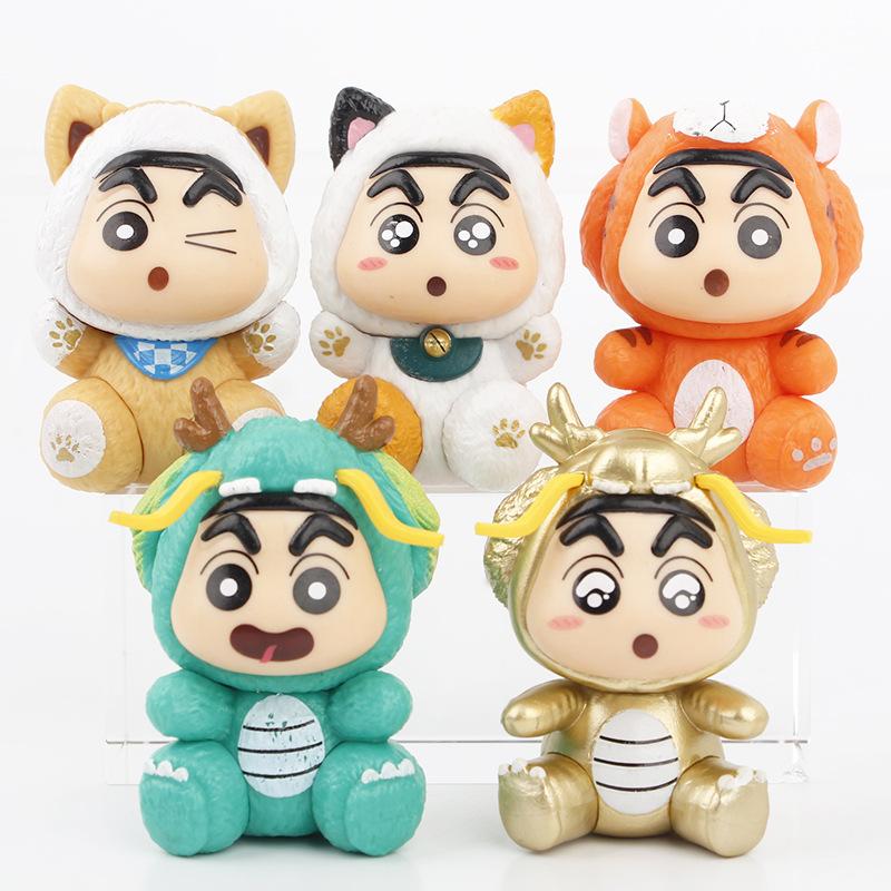 Crayon Shin Chan Pvc Figures Toy Models Action Figurines Display 5pcs Statues
