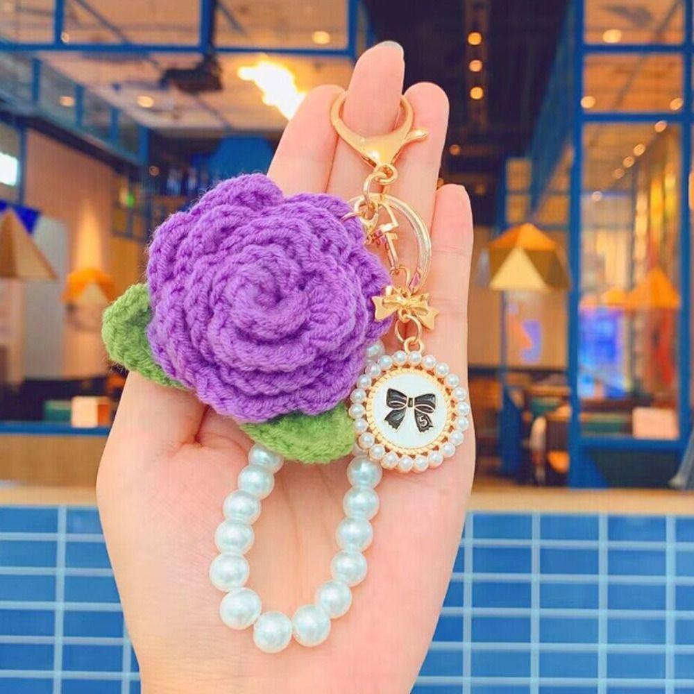 Уникальный брелок с жемчужным цветком, брелок с подвеской в виде камелии, брелок с розой и камелией для женщин