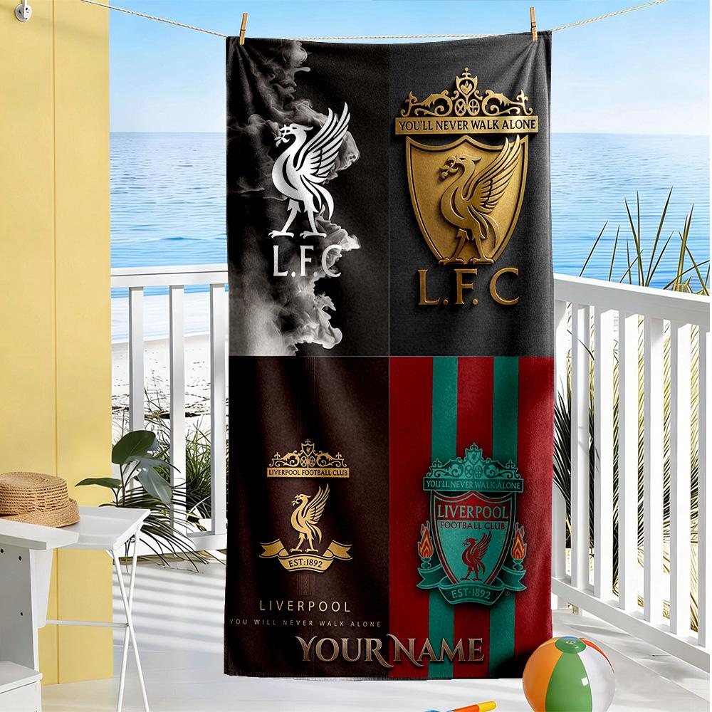 Liverpool Fc Customize Your Name Beach Towel High Absorbency Quickdry Ideal For Travel Outdoor Swim Pool Yoga Surf Camping Hiking Gym Gift Holiday
