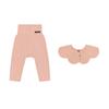 Мягкие модальные леггинсы с высокой талией 1 шт. Нагрудник 1 шт. Комплект лососевого цвета 12 мес. [Konny] +
