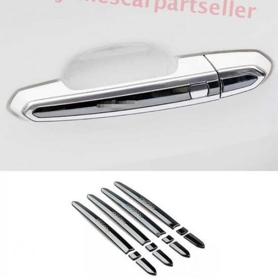 For Cadillac CT4 2020-2025 Black Steel Exterior Outside Door Handle Cover Trim