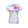 Футболка Li Ning Badminton Series в полоску с цветными блоками, быстросохнущая, прямого покроя, с коротким рукавом, женская, белая AAYU138-2