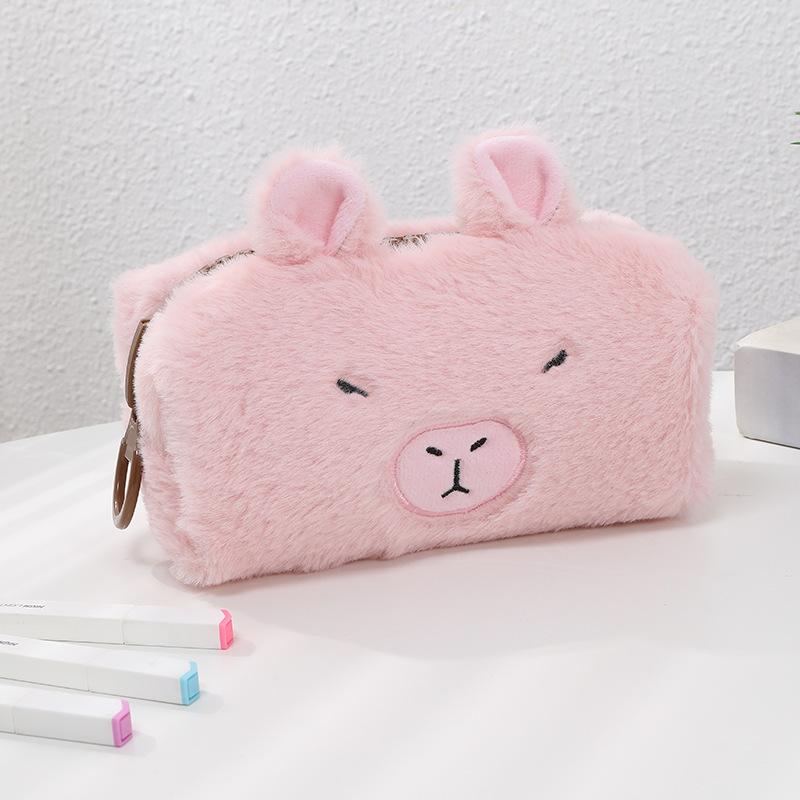 Plush Pencil Case Cute Cartoon Make Up Cosmetic Bag large Capacity Pen Box Soft Travel Organizer Storage Pouch Stationery Bag
