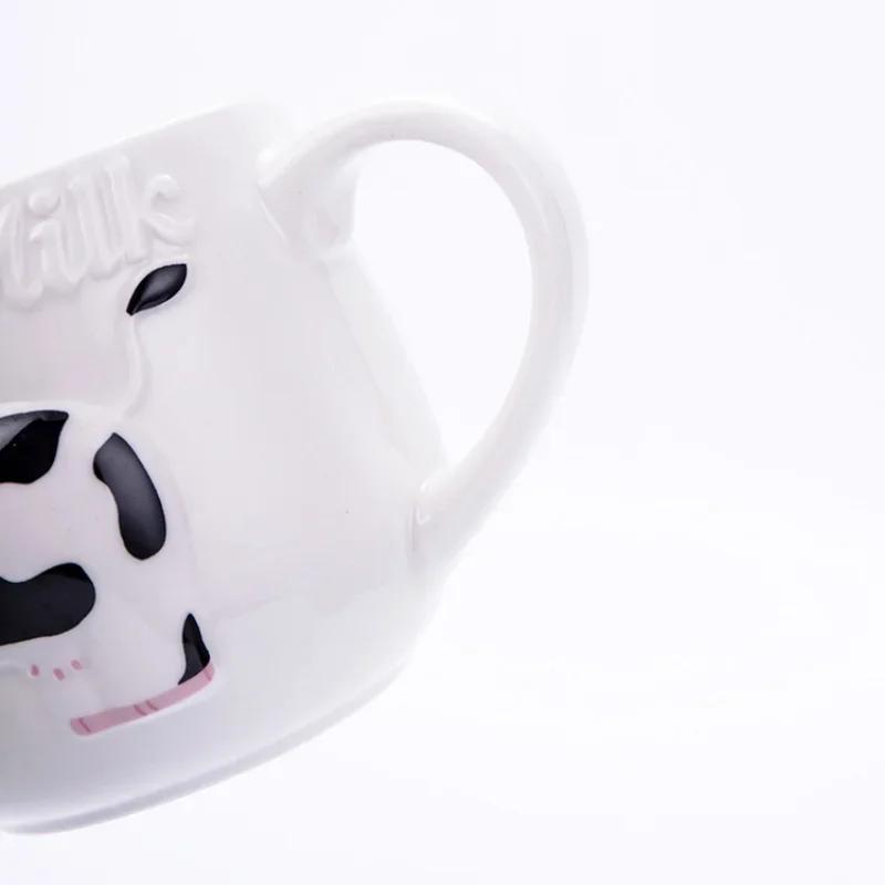 1pc Creative 3D Animal Mug Relief Cow Ceramic Mug Coffee Cups Teacup Juice Milk Tea Bottle Cute Animals Breakfast Cups Kids Gift