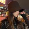 Hat Women's Winter Bucket Hat Shows a Small Face Autumn and Winter Fleece Thickened Fashion Warm Cap 2025 New
