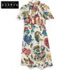 453982 16 Ivory Flower Print Pearl Button Shirt Dress Dress 38 multicolorUsed