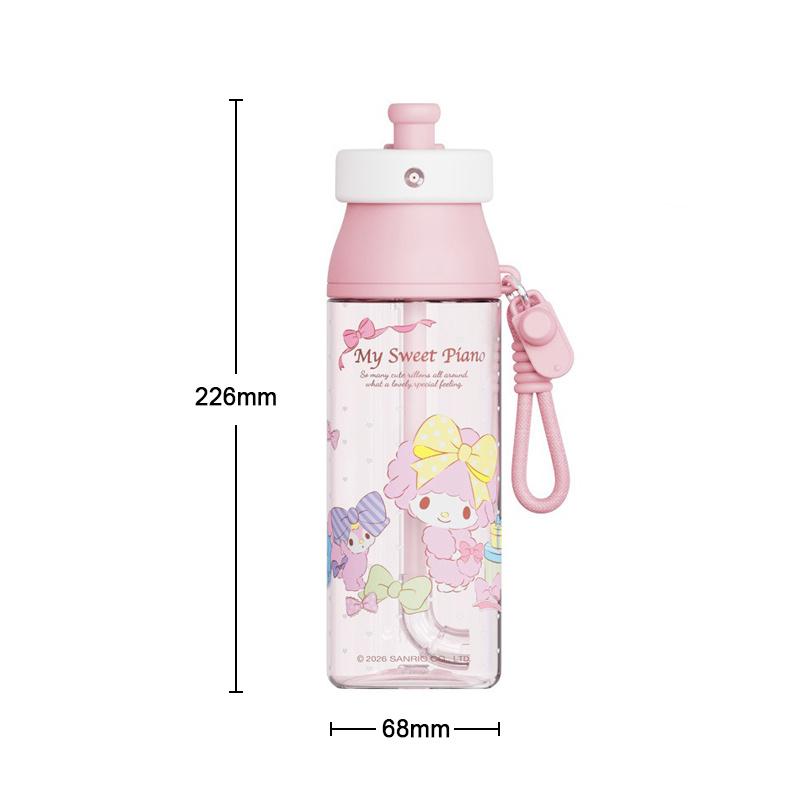 X&W Sanrio 500ml Straw Cups Cartoon Kuromi Hello Kitty Spray Water Bottle Summer Portable Outdoor Drinking Cup Kids Beverage Cup